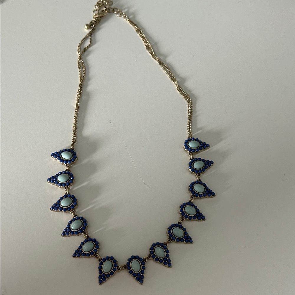 Elegant Blue and Gold Necklace